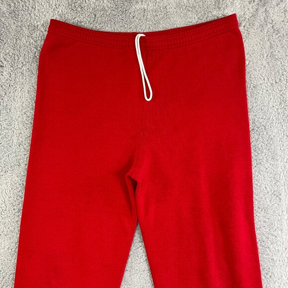 Vintage Jerzees Sweatpants XL Red Cinch Cuffs Drawstring Distressed Made In USA - Picture 2 of 16
